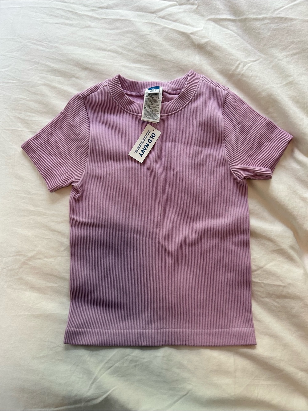 Old Navy Lavender Ribbed Short Sleeve Tee for Girls
